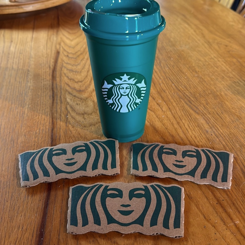 Starbucks | Reusable Coffee Mug Water Cup Plastic White/Green 16oz Grande NWOT